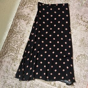 Reformation Bea Kisses Polka Dot Midi Skirt Nipped-in High Waist